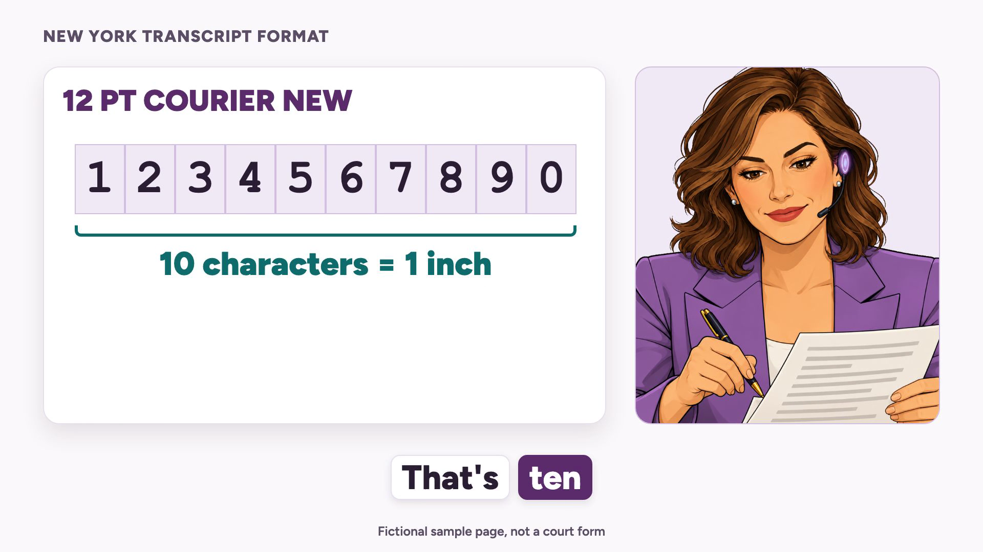 Courier New 12 pt, 10 characters to the inch
