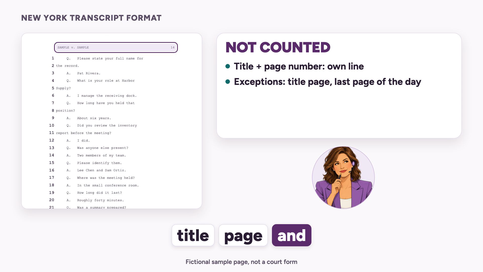 Title and page number line above line 1